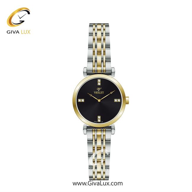 ساعت مچی اورجینال زنانه ویولت VIOLET نقره ای-طلایی | نقره ای-طلایی| مشکی| کد رفرنس 0600/2